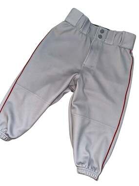 BSN Sports Youth Baseball Knickers-pants Gray with Red Piping Size YM